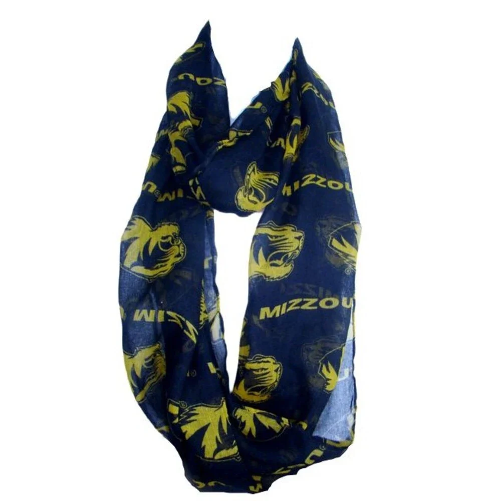 Missouri Tigers Mizzou Team Unisex Infinity Scarf Office Black Yellow Football